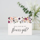 Carte Postale Jolie aquarelle Floral Flower Proposition Card (Debout devant)