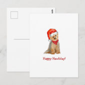 Carte Postale Jolie aquarelle Yorkie à Santa hat (Devant / Derrière)