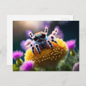 Carte Postale Jolie araignée duveteuse, Postcrossing (Devant / Derrière)