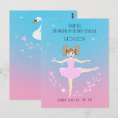 Carte Postale Jolie Ballerina fille fête d'anniversaire (Devant / Derrière)