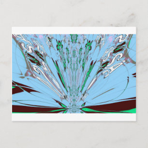 Carte Postale Jolie Belle Aqua Bleu Incroyable Motif Floral Art