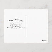 Carte Postale Jolie Black Cat Log Photo Halloween (Dos)