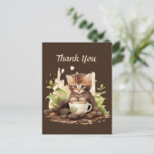 Carte Postale Jolie boutique de café merci ou fournisseurs  (Debout devant)