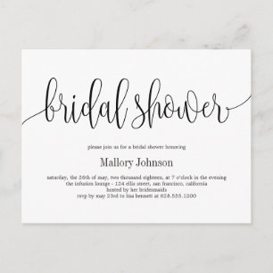 Carte Postale Jolie calligraphie ÉDITABLE COULEUR Baby Shower de