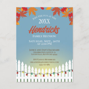 Carte Postale Jolie Chute Famille Réunion clôture de piquet déco