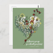 Carte Postale Jolie citation d'aventure inspirante de coccinelle (Devant / Derrière)