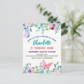 Carte Postale Jolie coccinelle pois floral Fleur Anniversaire no (Debout devant)