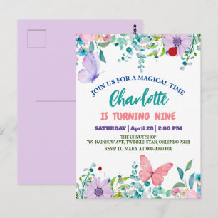 Carte Postale Jolie coccinelle pois floral Fleur Anniversaire no