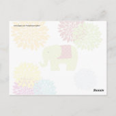 Carte Postale Jolie couleur Hippie Elephant puissance de fleur (Dos)