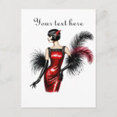 Carte Postale Jolie dame ajouter du texte (Devant)