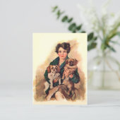 Carte Postale Jolie dame aux Chiens Pekingese (Debout devant)