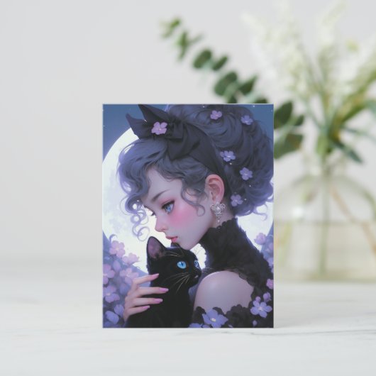 Carte Postale Jolie dame de chat (Debout devant)