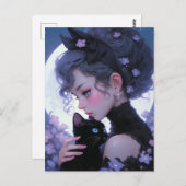 Carte Postale Jolie dame de chat (Devant / Derrière)