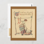 Carte Postale Jolie Dame Vintage (Devant / Derrière)