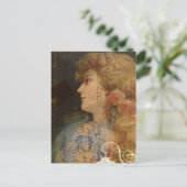 Carte Postale Jolie dame Vintage Collage numérique (Debout devant)