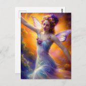 Carte Postale Jolie danse de fée dans le vent (Devant / Derrière)