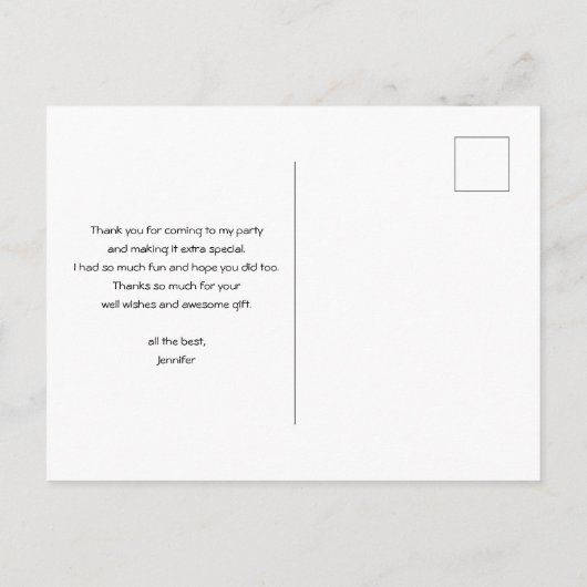 Carte Postale Jolie danseuse éléphant rose et gris Merci (Dos)