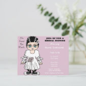 Carte Postale Jolie et drôle invitation à la douche nuptiale (Debout devant)