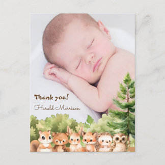 Carte Postale Jolie et Élégante Fête de Naissance Remerciements