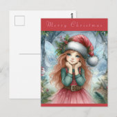 Carte Postale Jolie Fée Joyeux Noël (Devant / Derrière)