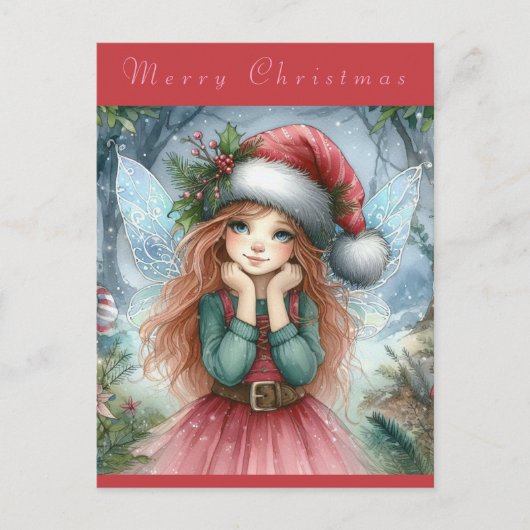 Carte Postale Jolie Fée Joyeux Noël (Devant)