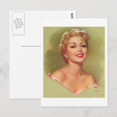 Carte postale Jolie femme blonde (Devant / Derrière)