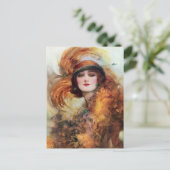 Carte Postale Jolie femme Flapper Mode 1920 (Debout devant)