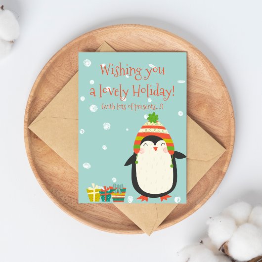Carte Postale Jolie Fête ! Cute Penguin | Noël drôle