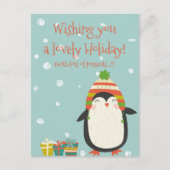 Carte Postale Jolie Fête ! Cute Penguin | Noël drôle (Devant)