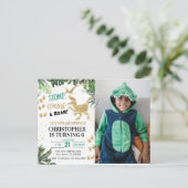 Carte Postale Jolie fête d'anniversaire au thème dinosaure Photo (Debout devant)