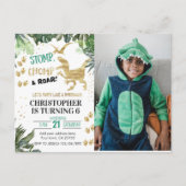 Carte Postale Jolie fête d'anniversaire au thème dinosaure Photo (Devant)