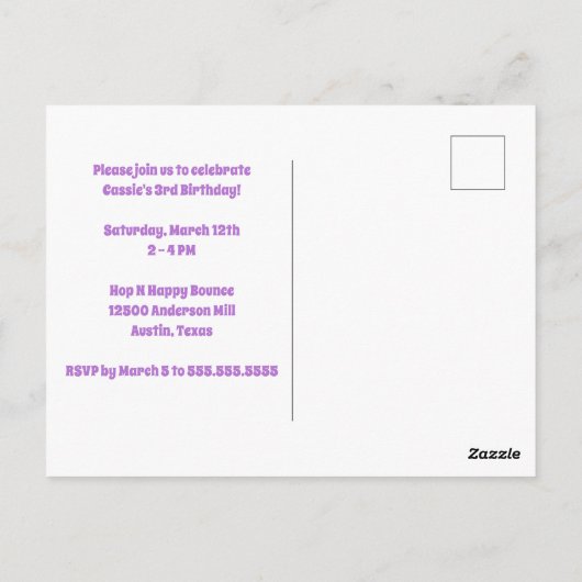 Carte Postale Jolie fête d'anniversaire enfant arc-en-ciel paste (Dos)