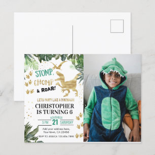 Carte Postale Jolie fête d'anniversaire photo Dinosaure