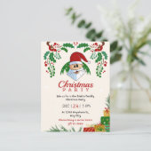 Carte Postale Jolie fête de Noël Père Noël Festive Élégant flora (Debout devant)