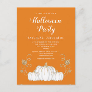 Carte Postale Jolie fête d'Halloween citrouille orange