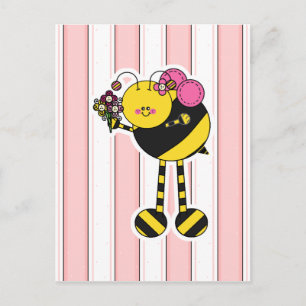 Carte Postale Jolie Fille Abeille