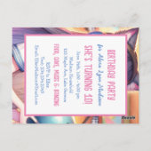 Carte Postale Jolie fille Anime à Bowling fête d'anniversaire (Dos)