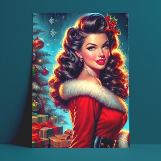 Carte Postale Jolie fille de Noël