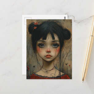 Carte Postale Jolie Fille en Automne