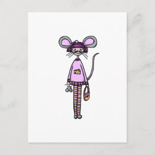 Carte Postale Jolie Fille en Costume de Souris