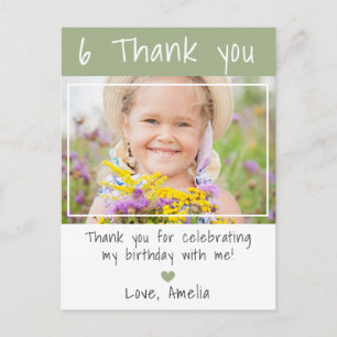 Carte Postale Jolie fille sage garçon photo anniversaire merci