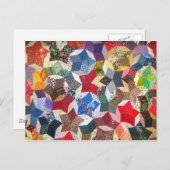 Carte Postale Jolie fille vintage patchée étoile (Devant / Derrière)