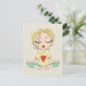 Carte Postale Jolie fille Yoga | Coiffure blonde (Debout devant)