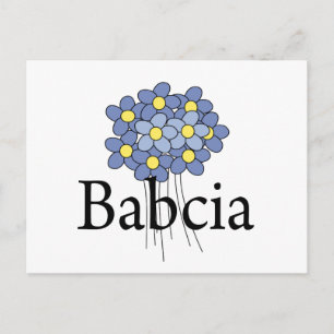 Carte Postale Jolie fleur bleue T-shirt Babcia