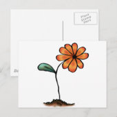 Carte Postale Jolie Fleur Orange (Devant / Derrière)