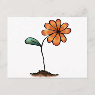 Carte Postale Jolie Fleur Orange