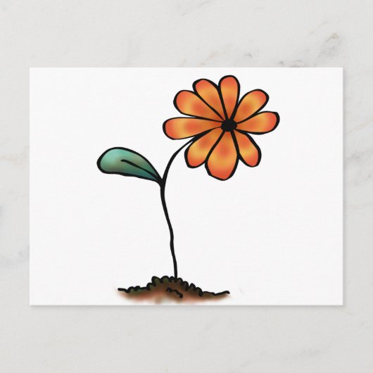 Carte Postale Jolie Fleur Orange (Devant)