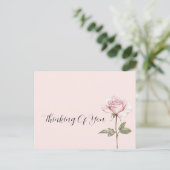 Carte Postale Jolie Fleur Rose Rose (Debout devant)