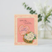 Carte Postale Jolie fleur vintage Valentine (Debout devant)