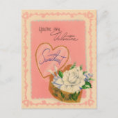 Carte Postale Jolie fleur vintage Valentine (Devant)
